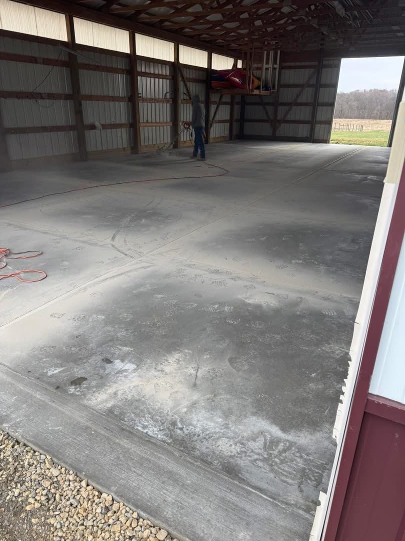Pole barn floor. Interior slab for a pole barn.